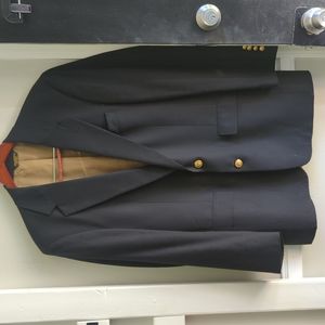 Vintage Navy with Gold Buttons Sport Jacket New Wool 44L see measurements